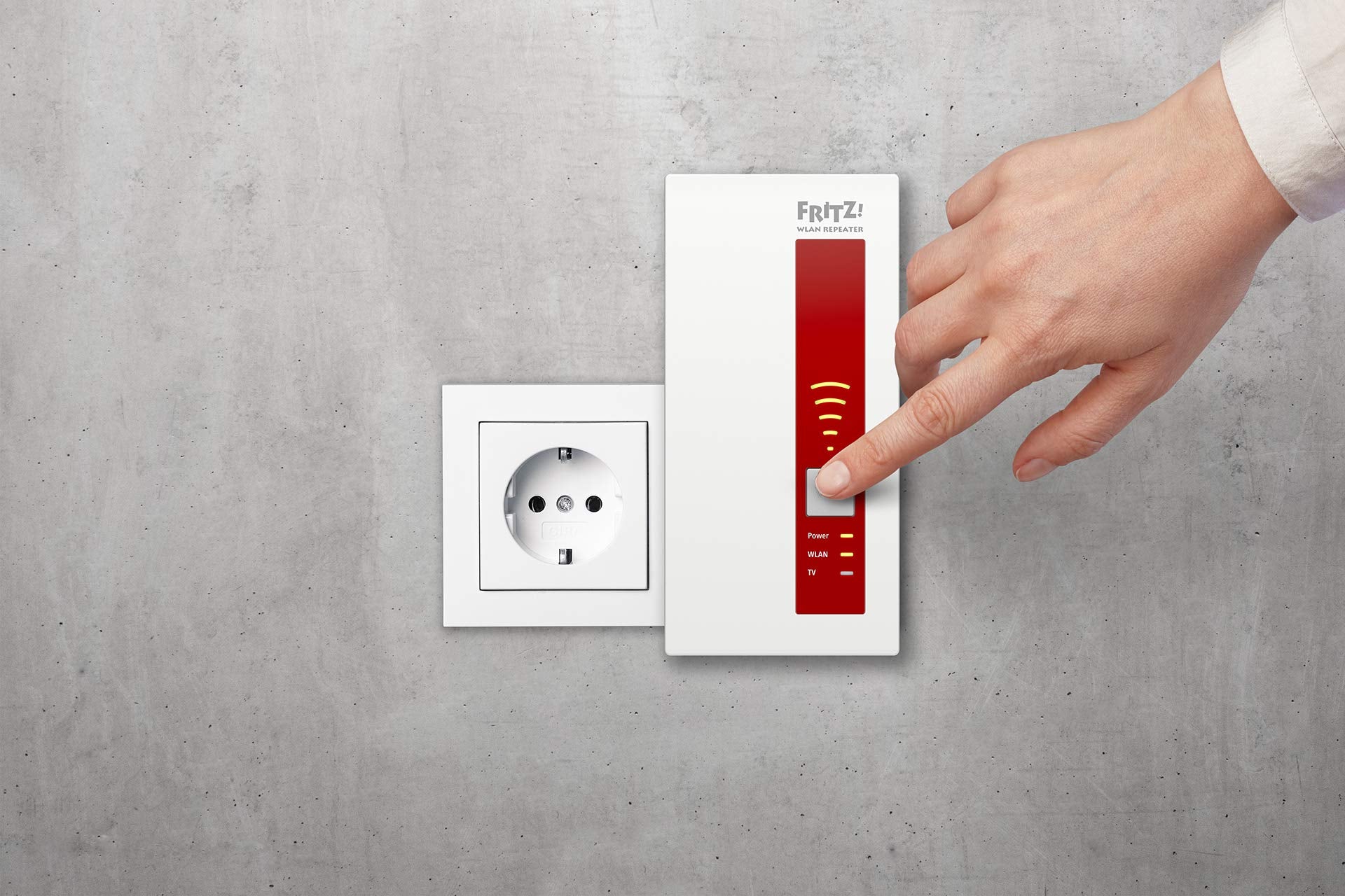 AVM FRITZ!WLAN Repeater DVB-C (Dual-Tuner für Kabel-TV (DVB-C), WLAN AC + N bis zu 1.300 MBit/s (5 GHz) + 450MBit/s (2,4 GHz)), weiß, deutschsprachige Version