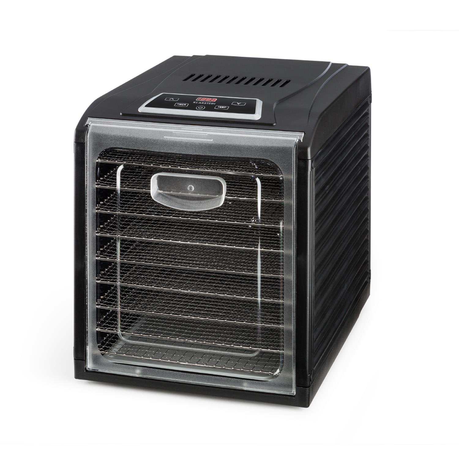 Klarstein Dörrautomat, Dörrgerät, Food Dehydrator, Dörrautomat aus Metall, Dehydrator Food Dryer, 9 Ablagen, 700 Watt, Touch-Display, Timer, Edelstahlheizelement, HotAir Circulation System, Schwarz